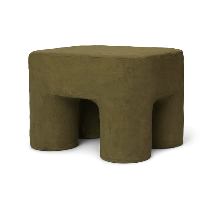 B-Ware Ferm Living Podo Hocker Sitzhocker Dekohocker Sitz Hocker Baumwolle Pappe Khaki