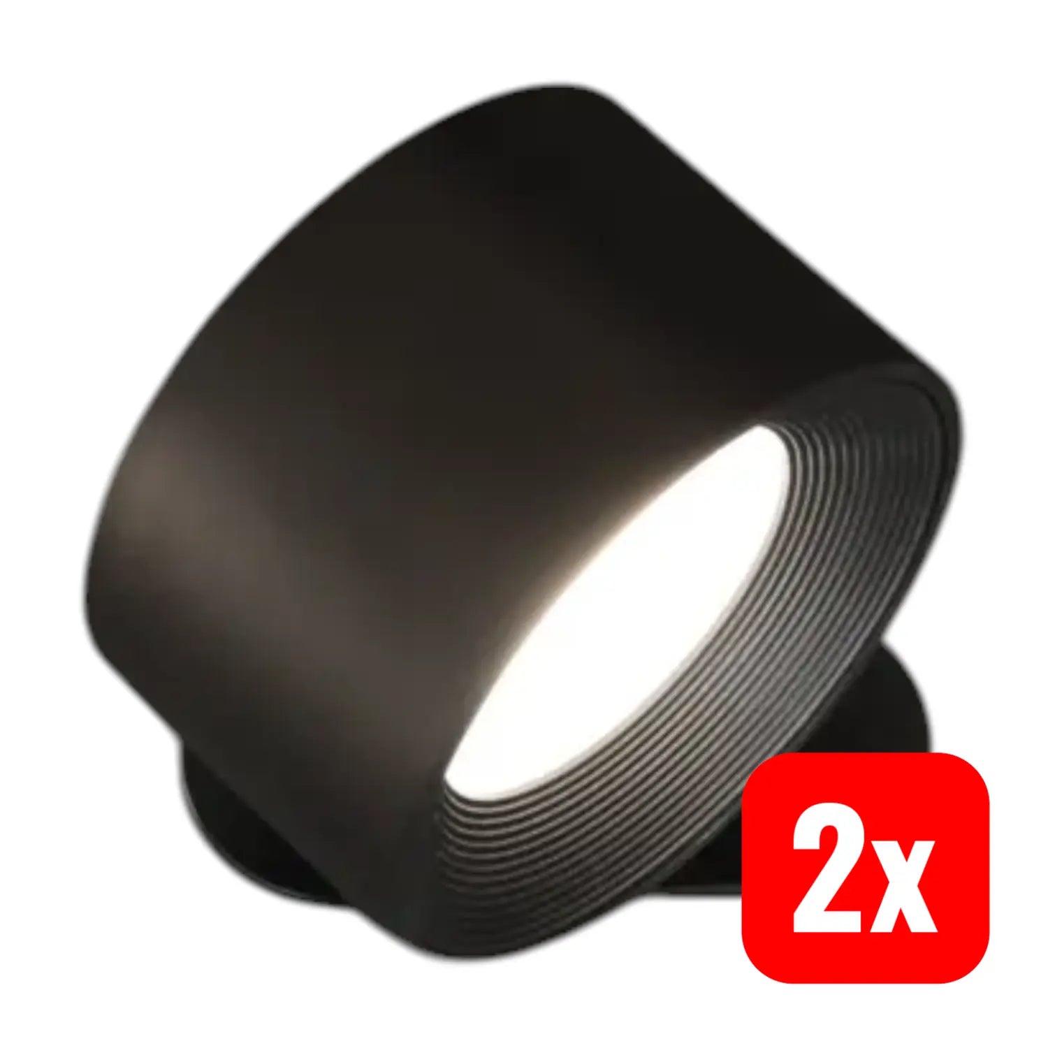 B-Ware Fh Lighting Wandleuchte Magnetic Akku Schwarz Usb Led Dimmer Cct 8 Cm 2 Stück