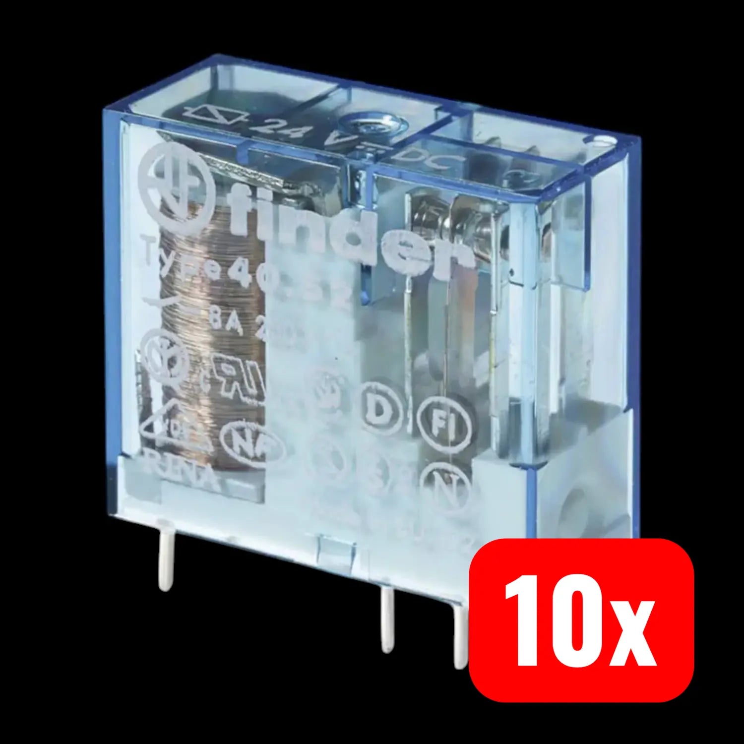 B-Ware Finder Printrelais Schaltrelais 40.52.7.012.0000 2 Wechsler 12 Vdc 8 A 10 Stück