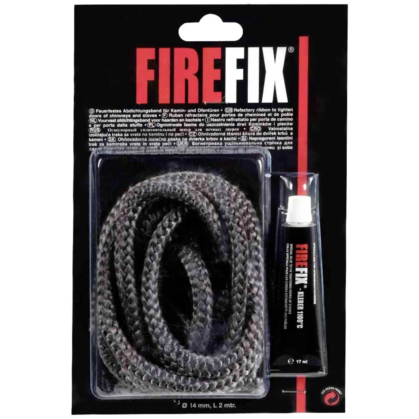 B-Ware Firefix Keramikkordel Dichtschnur Abdichtung Isolierung 2 Meter Kleber