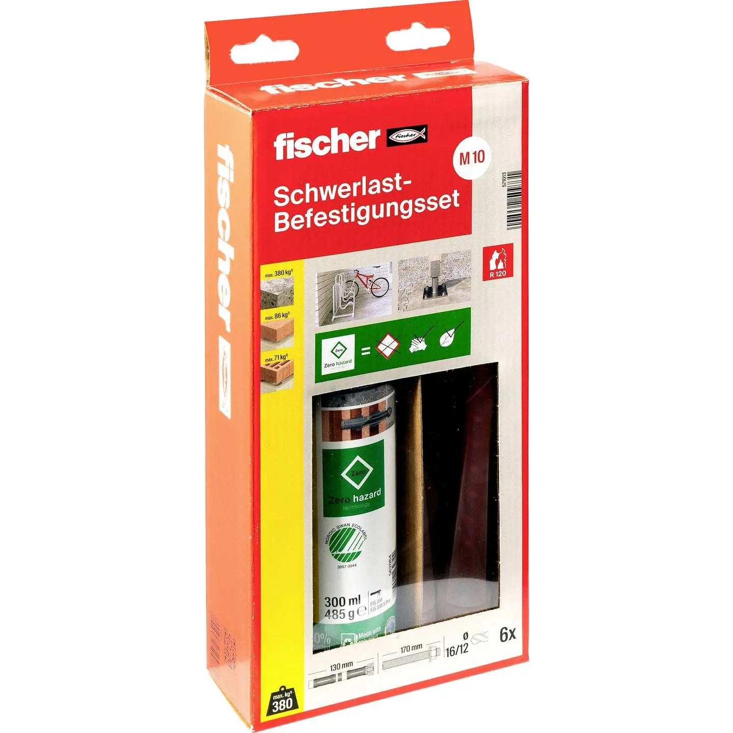 B-Ware Fischer Schwerlast Befestigungsset Montageset Beton M10x170 Kartusche