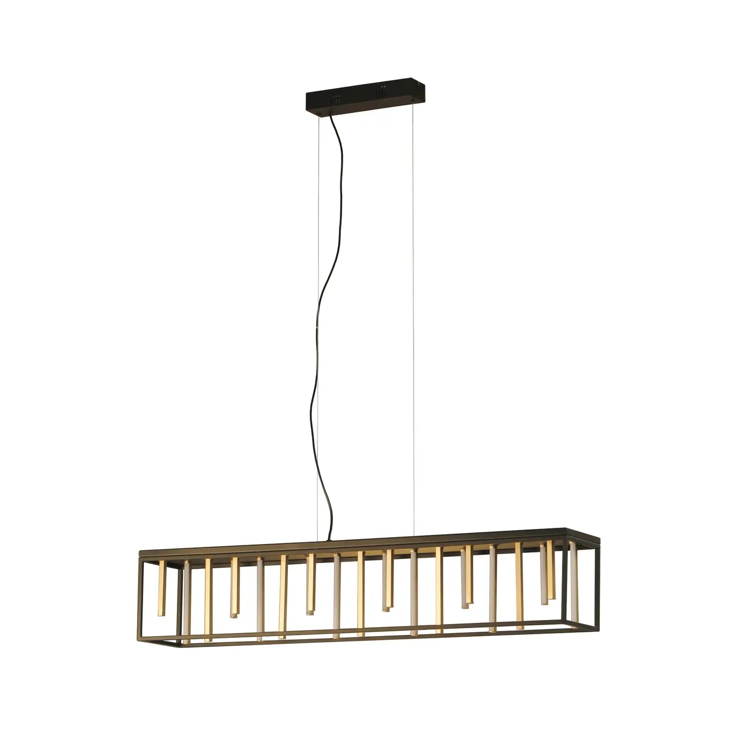 B-Ware Fischer Und Honsel Pendelleuchte Led Grid Schwarz Gold Dimmbar Fernbedienung Cct