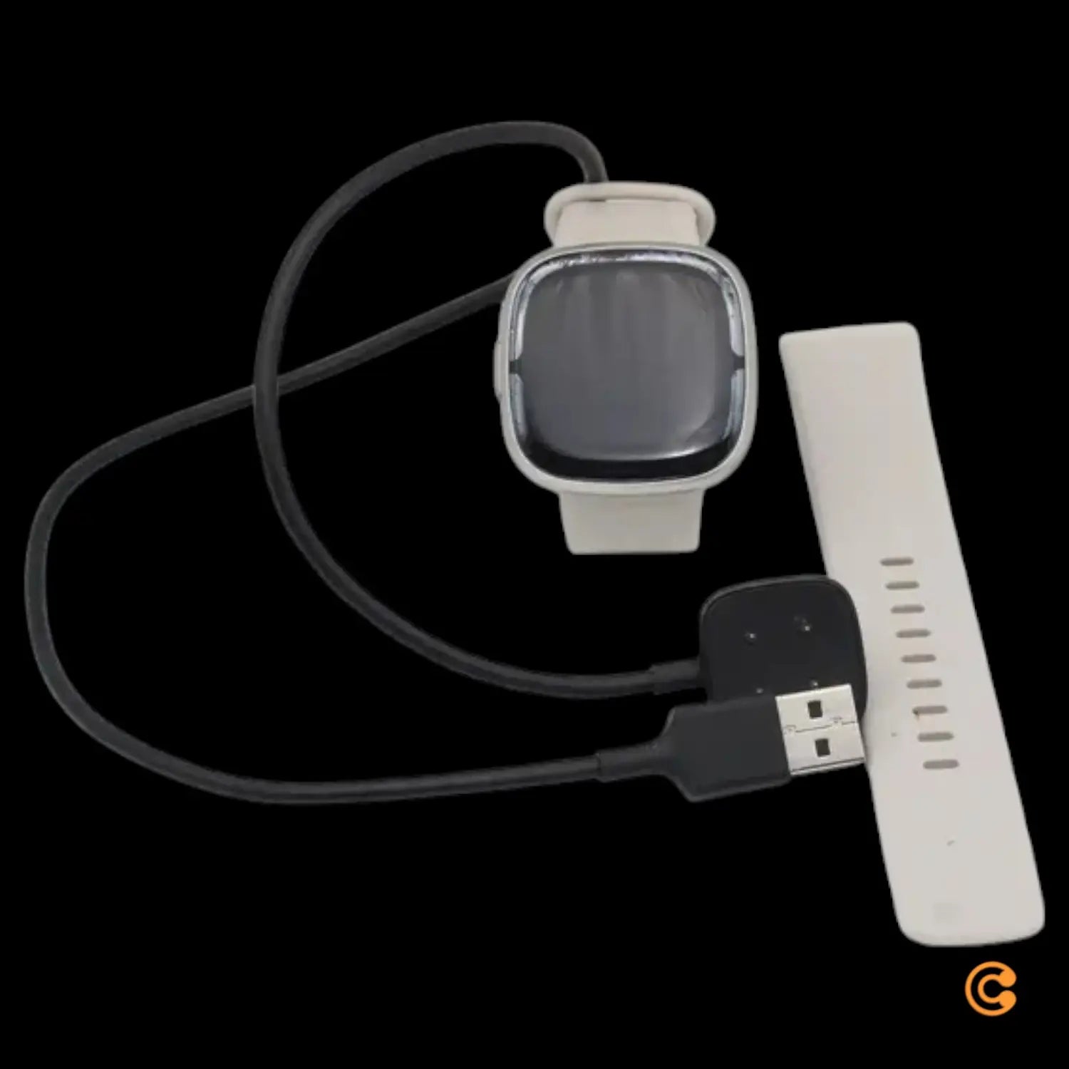 B-Ware Fitbit Smartwatch Sense 2 Uhr Fitness Tracker Aluminium Mondweiß Siehe Text/Foto