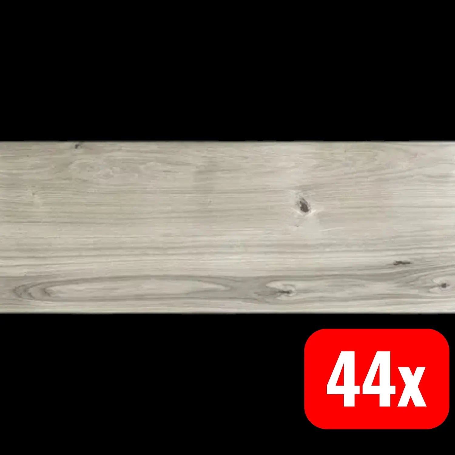 B-Ware Flairstone Feinsteinzeug Wood Light Grey Kante 120x40x2 44 Stück