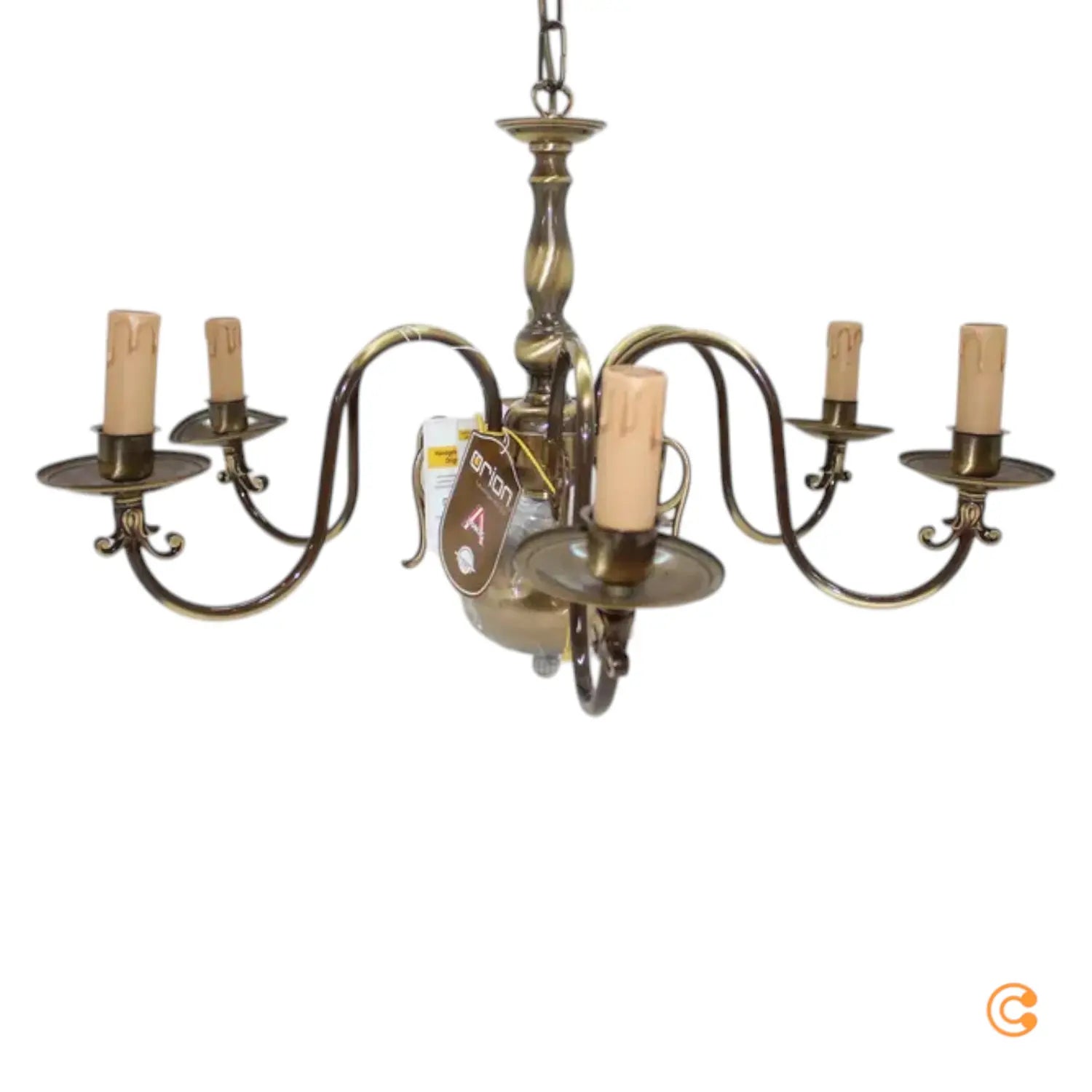 B-Ware Orion Kronleuchter Imke Deckenlampe Hängelampe Messing 6 Fl. E14 Siehe Text/Foto