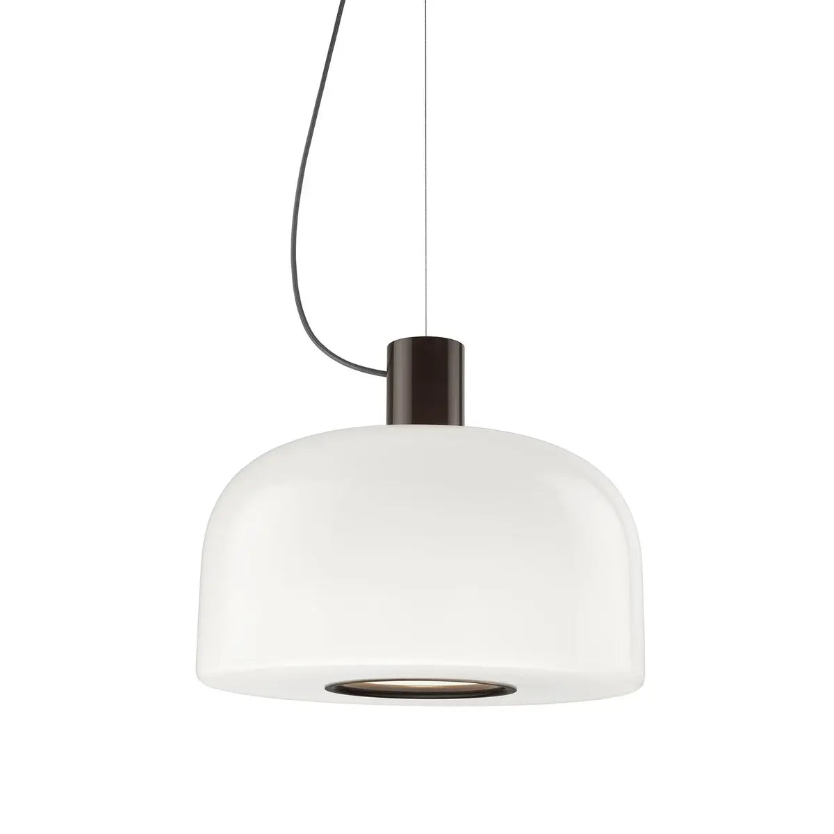 B-Ware Flos Pendelleuchte Hängelampe Bellhop Glas Schokoladenbraun Opalglas Aluminium