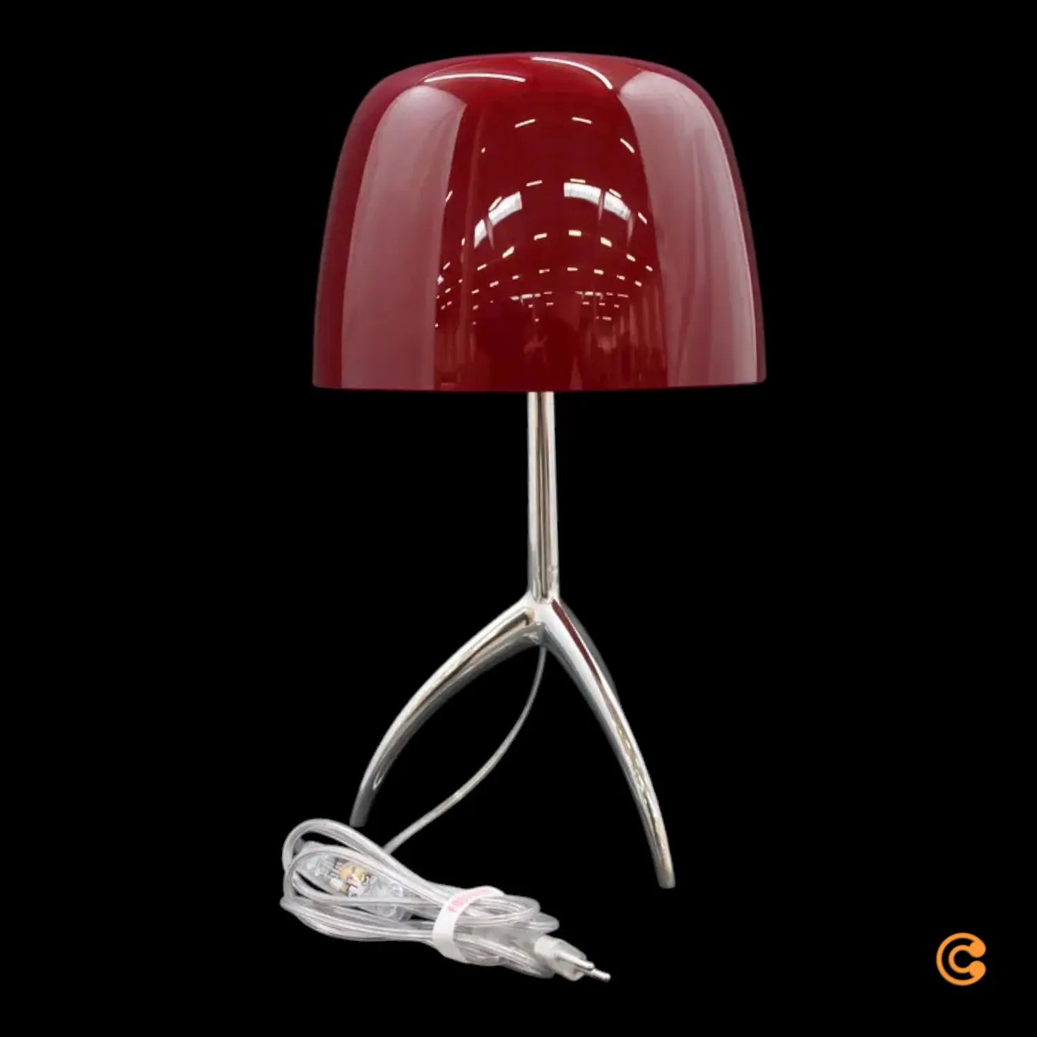 B-Ware Foscarini Lumiere Tischlampe Grande Nachttischleuchte Lampe Alu/Rot Dimmbar
