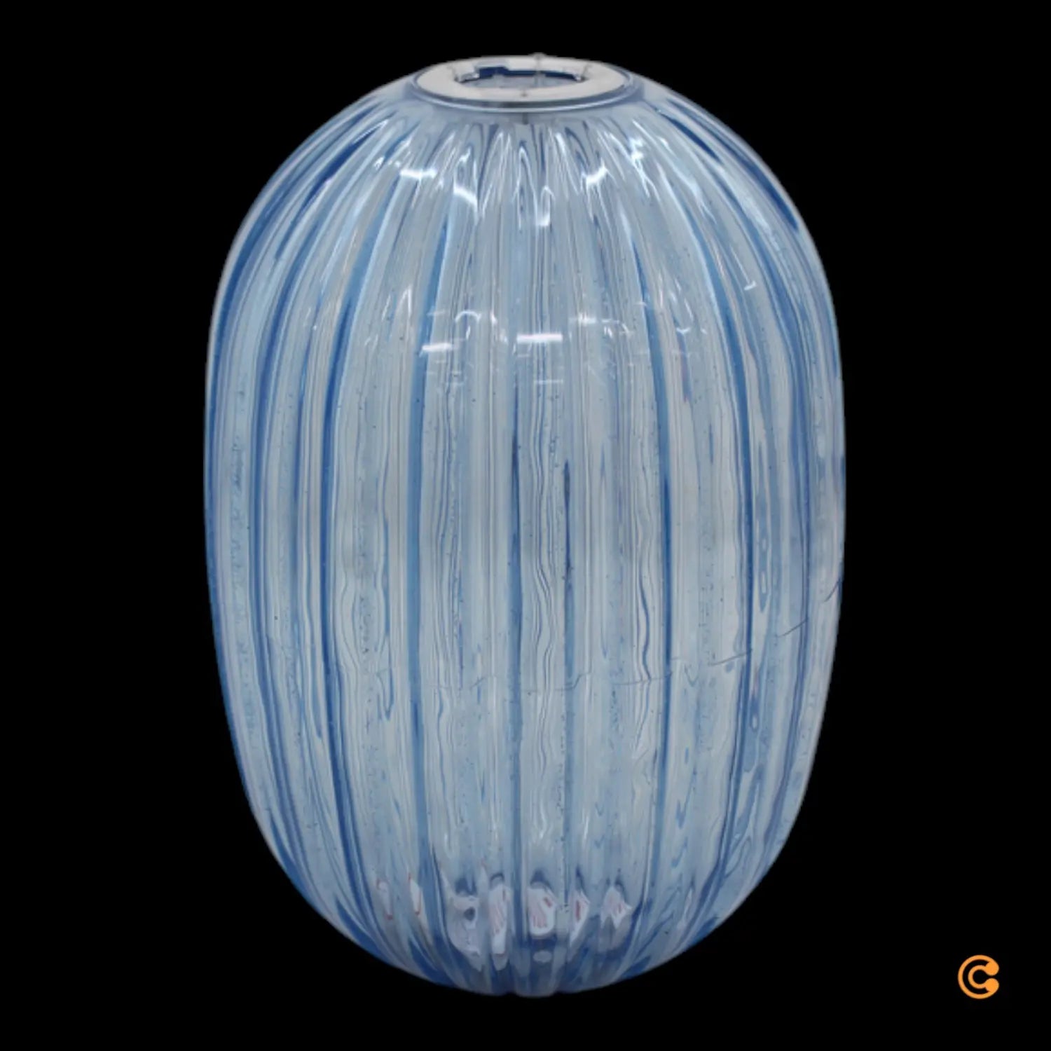 B-Ware Foscarini Plass Media Leuchtenschirm Lampenschirm Glas Diffusor 50cm Blau Ersatz