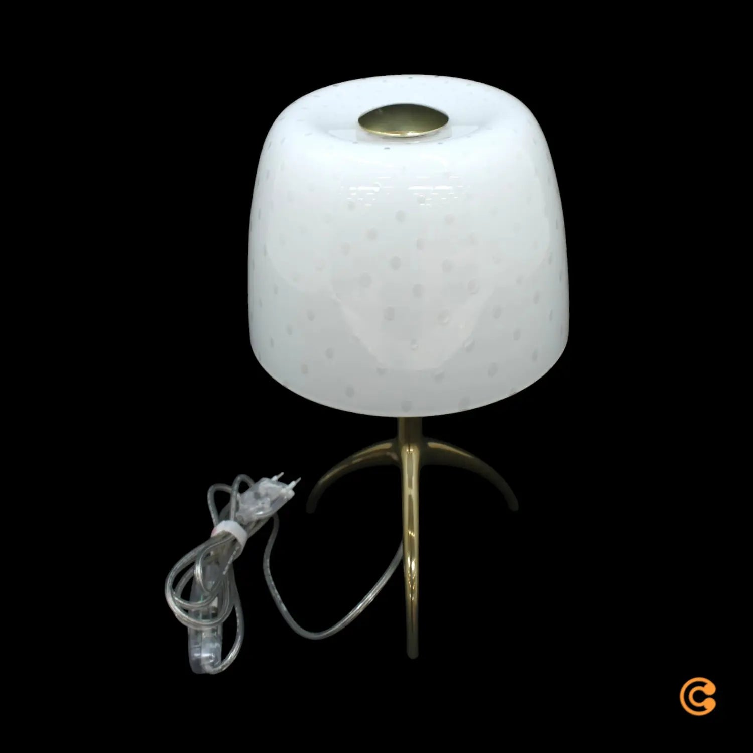 B-Ware Foscarini Tischleuchte Lampe Lumiere Glas Creme Weiß Designleuchte Dimmbar 35 Cm