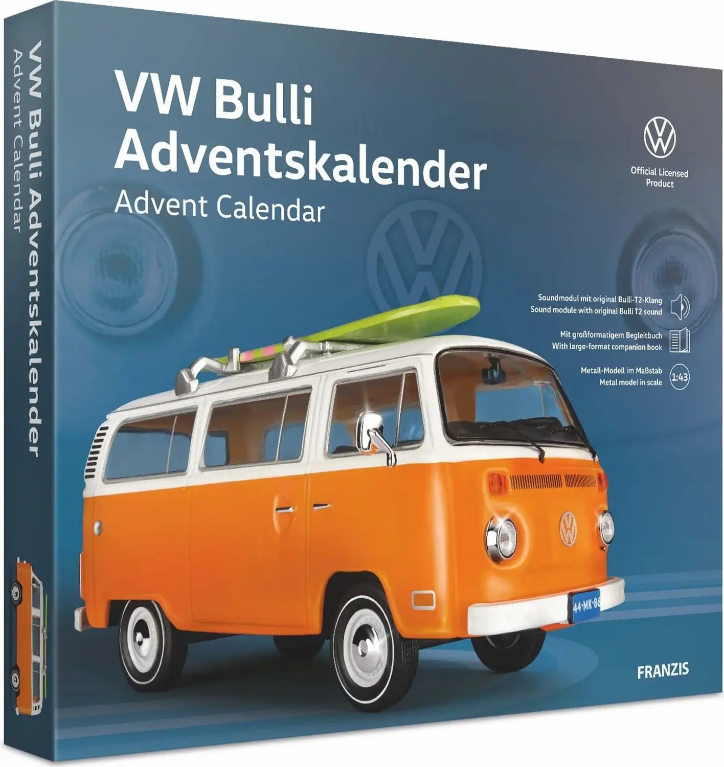 B-Ware Franzis Adventskalender Kalender Vw Bulli Modellauto 1zu43 Orange Unisex Kinder