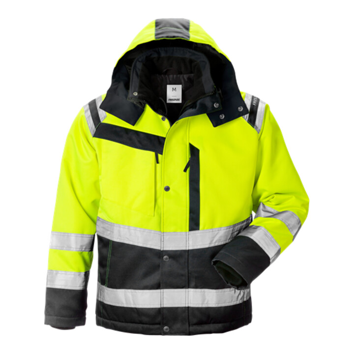 Fristads Winterjacke Jacke High Vis Arbeitsjacke Größe M Warnschutz Gelb/Schwarz B-Ware