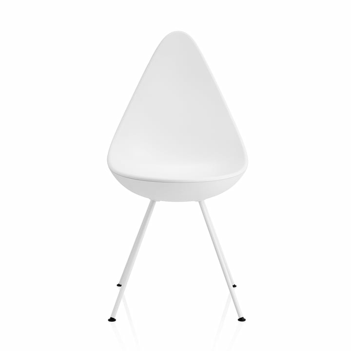 B-Ware Fritz Hansen Drop Stuhl Küchenstuhl Esszimmerstuhl Essstuhl Wohnzimmerstuhl Weiß