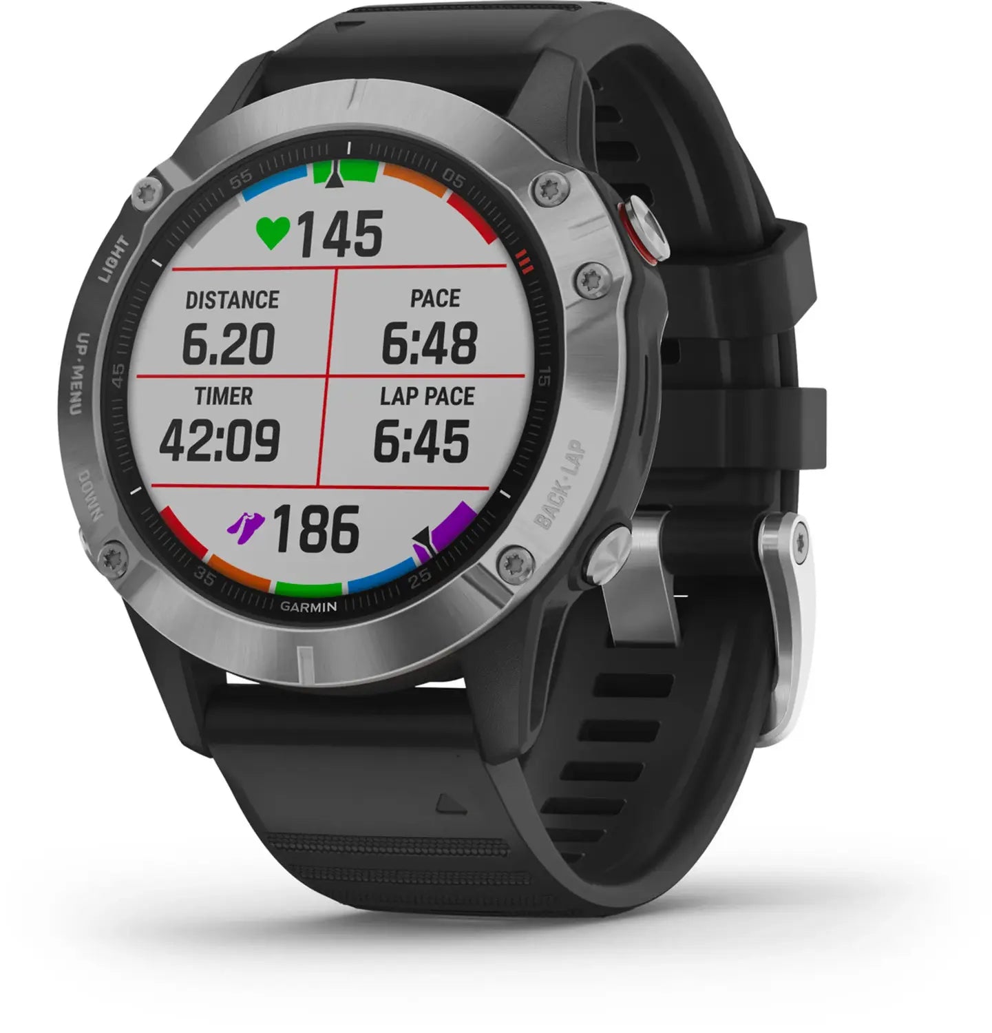 B-Ware Garmin Sportuhr Uhr Smartwatch Fenix 6 Gps Mip Multisport Schwarz Silber Onesize