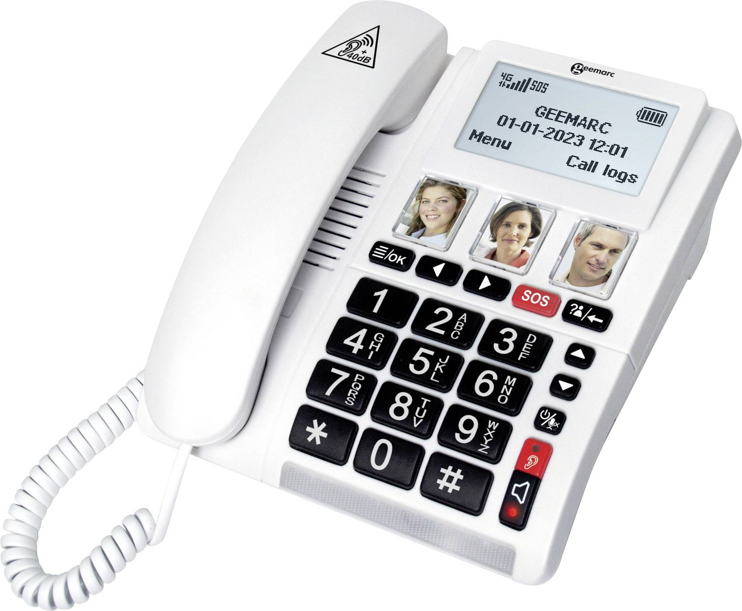 B-Ware Geemarc Cl9000 Schnurloses Seniorentelefon Foto Tasten Freisprechen Für Hörge766