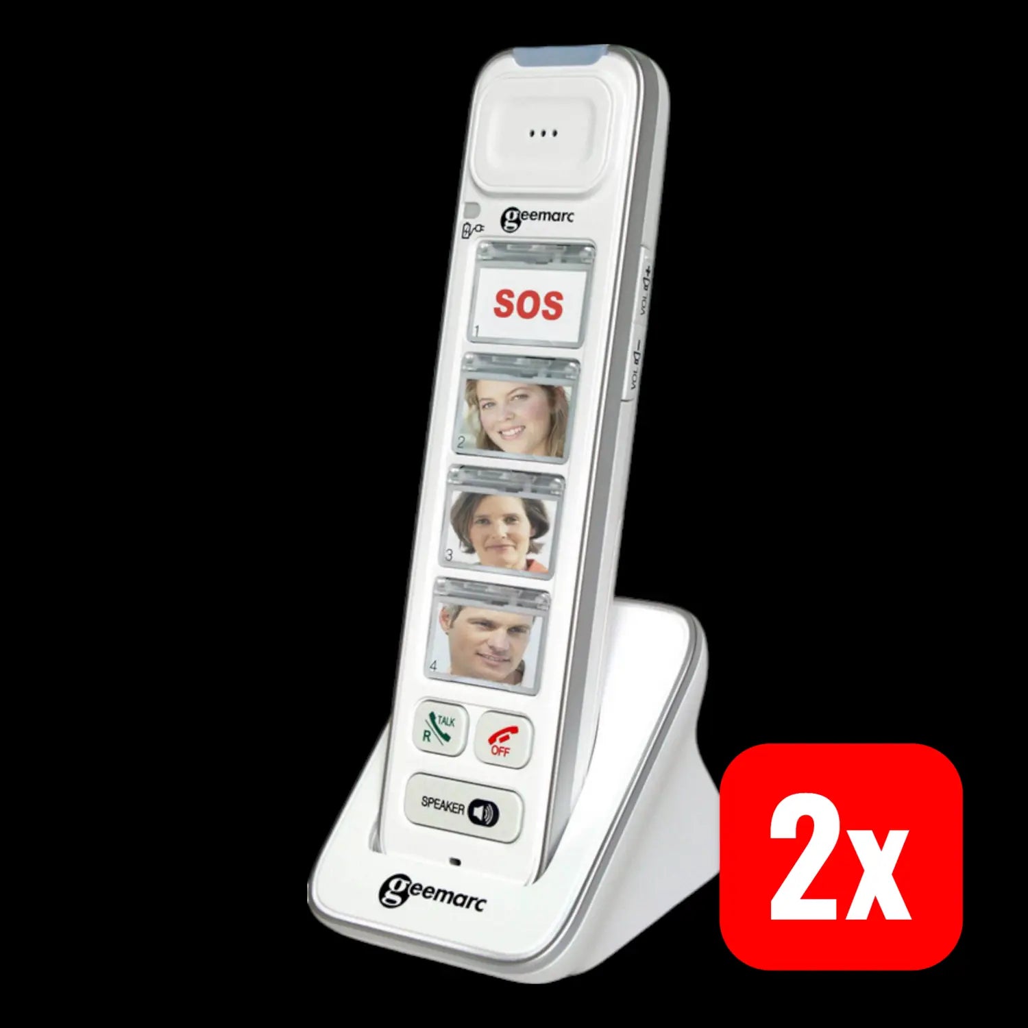 B-Ware Geemarc Photo Dect 295 Schnurloses Seniorentelefon Telefon Hac Weiß 2 Stück