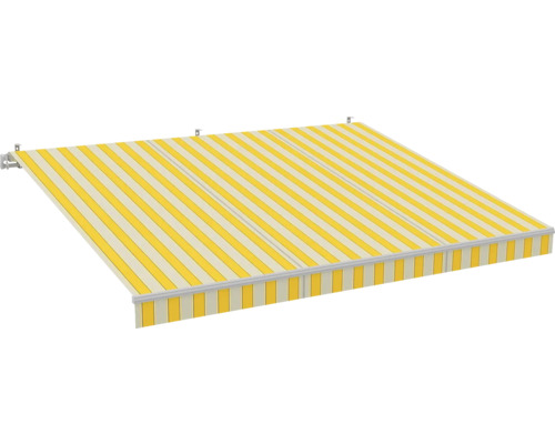 B-Ware Gelenkarmmarkise Sonnenschutz Markise 4x3 Stoff Gelb/Grau Lotuseffekt Ral 9006