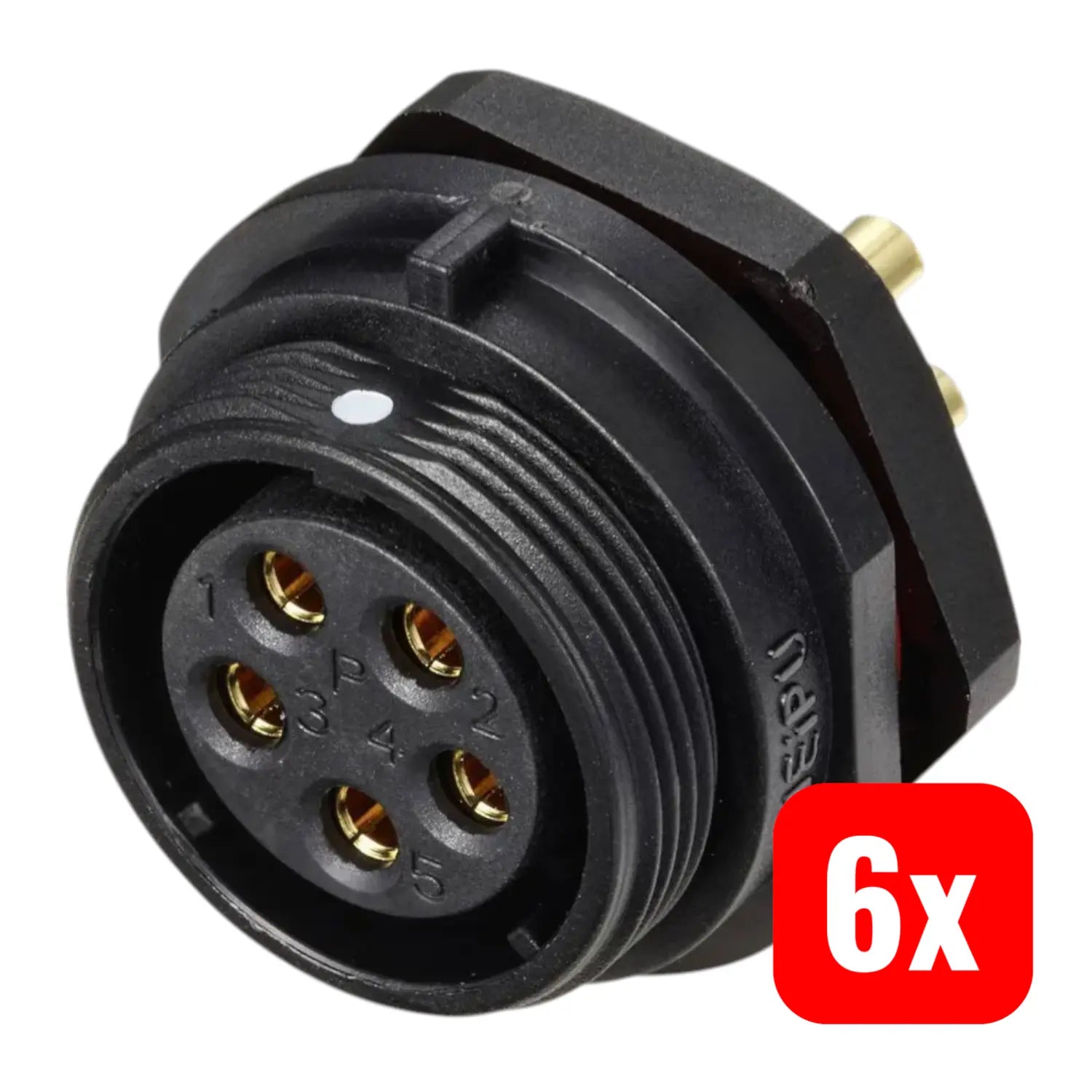 B-Ware Weipu Rundstecker Buchse Einbau Steckverbinder Sp21 Serie Ip68 5polig 6 Stück