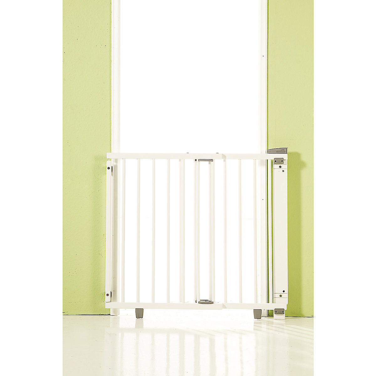 B-Ware Geuther Türschutzgitter Schutzgitter Babyschutz Schwenkbar Buche Weiß 65 105cm