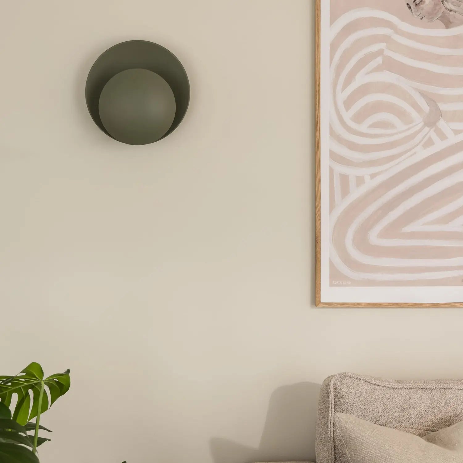B-Ware Globen Lighting Wandleuchte Wandlampe Orbit Metall Moosgrün ø 30 Cm E14 Led