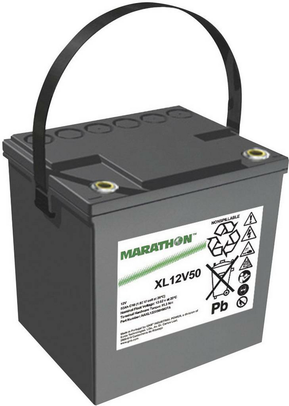 B-Ware Gnb Marathon Blei Vlies Akku Xl12 V50 Bleiakku Wartungsfrei 220x219x172 Mm M6 12 V