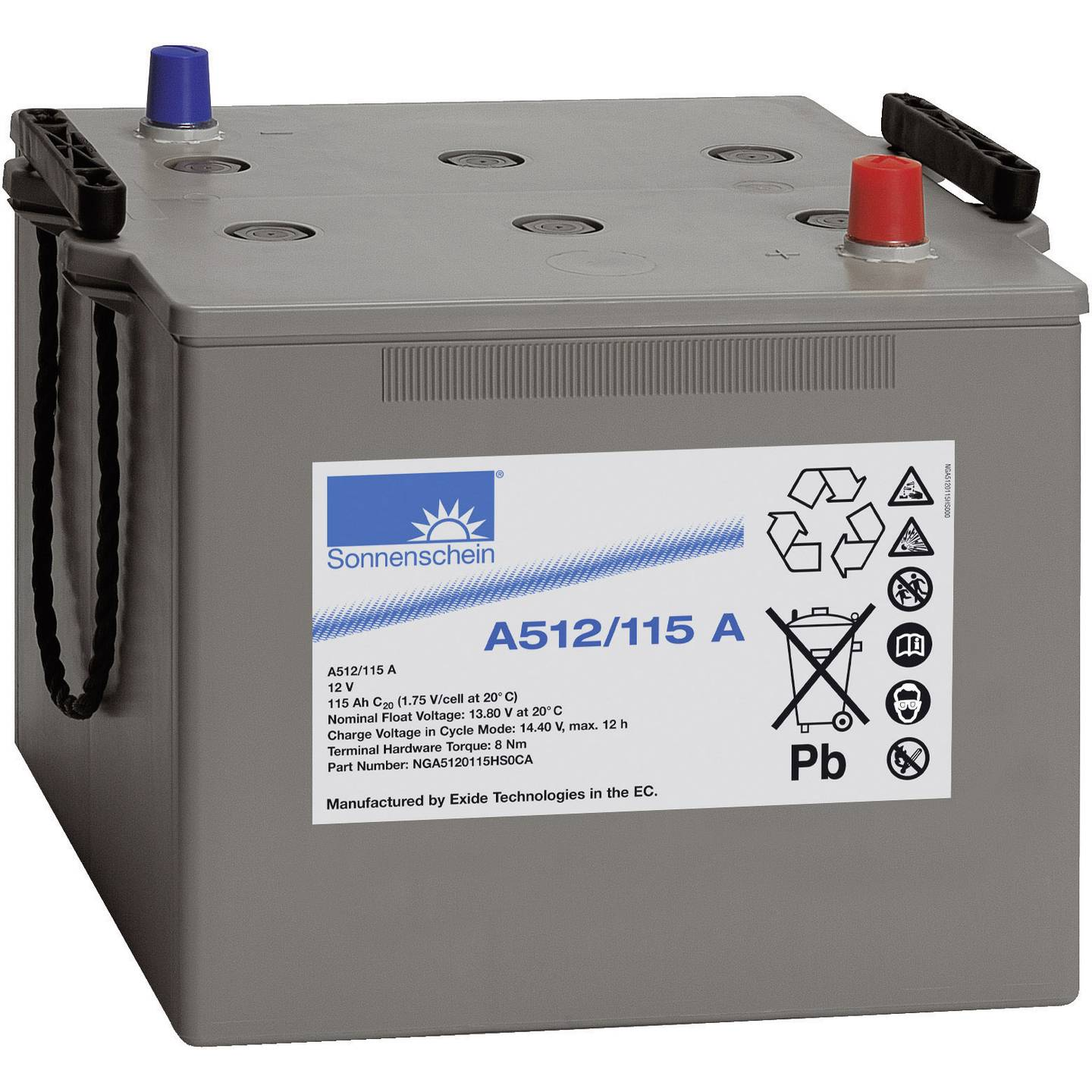 B-Ware Gnb Sonnenschein Bleiakku A512/115 A Nga5120115 Hs0 Ca Akku Batterie 12 V 115 Ah