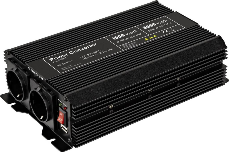 B-Ware Goobay Wechselrichter Wandler Spw It 1500 W 12 V/Dc 230 V/Ac, 5 V/Dc