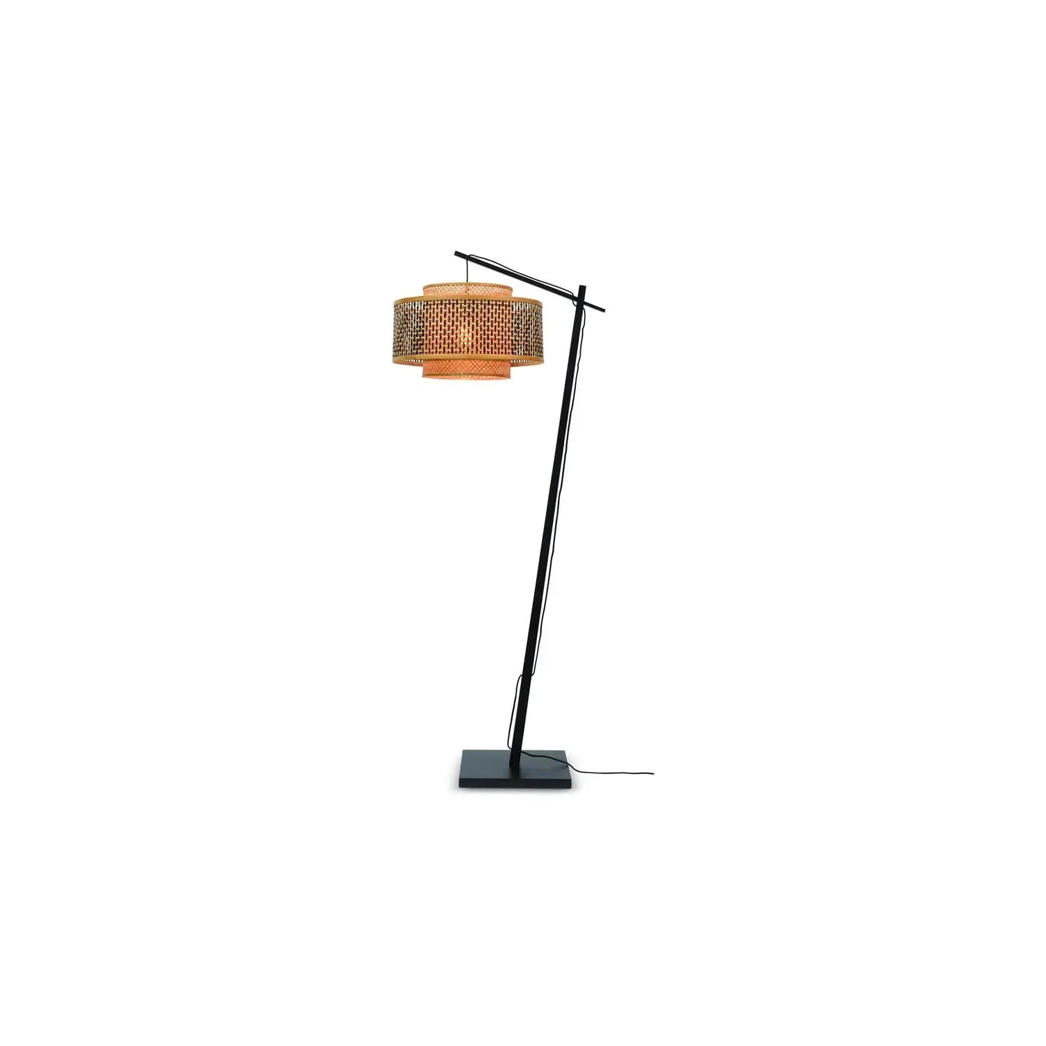 B-Ware Good Mojo Stehlampe Stehleuchte Schwarz Bhutan Bambus Standlampe E27 Led 176 Cm