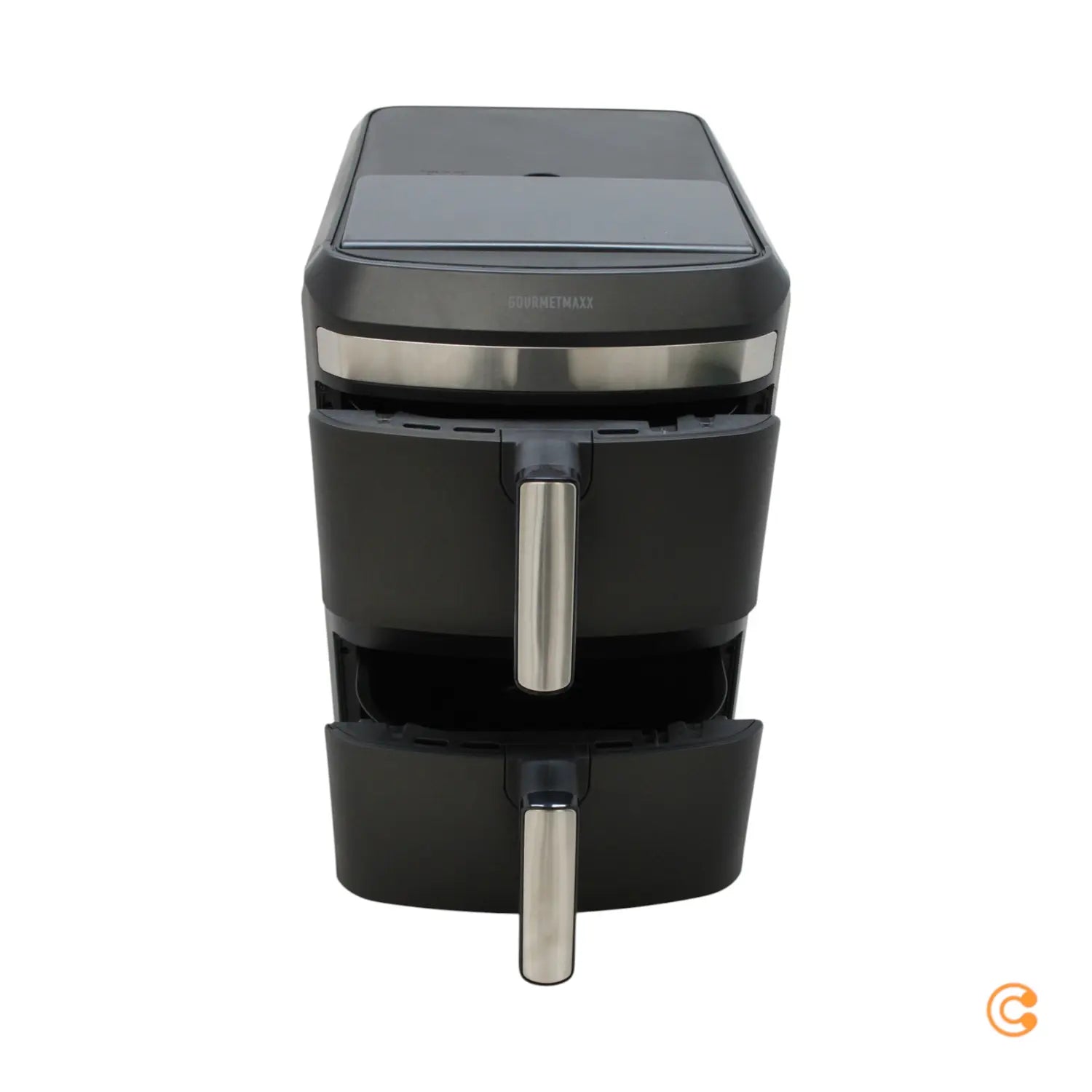 B-Ware Gourme Tmaxx Heißluftfritteuse Airfryer Doppelkammer Schwarz 12 L Fritteuse