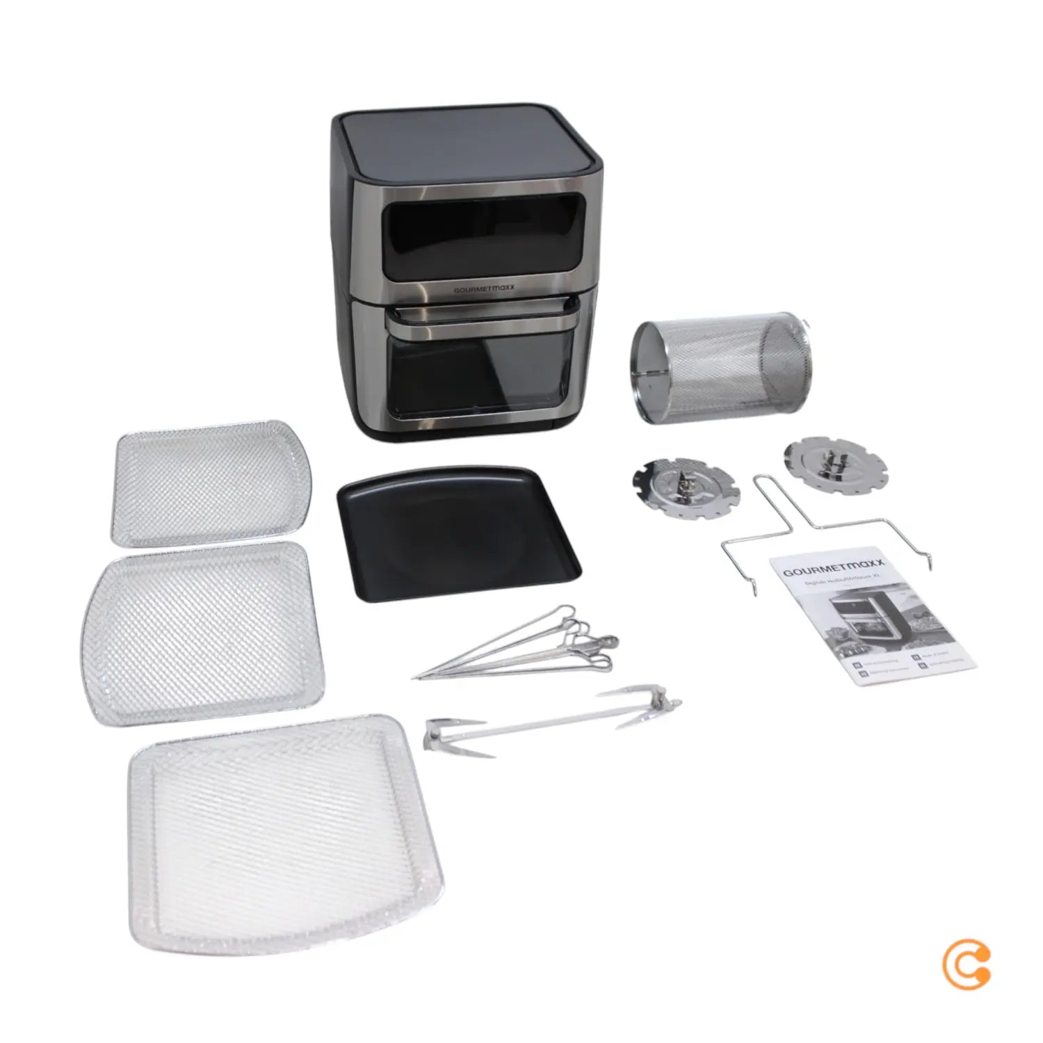 B-Ware Gourme Tmaxx Heißluft Ofen Fritteuse Airfryer Schwarz Digital Timer Touchdisplay