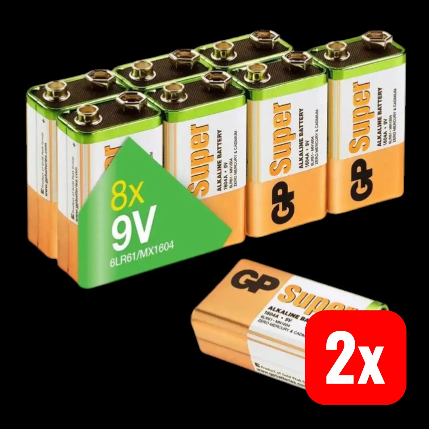 B-Ware Gp 9 V Batterie Alkaline Super 9 V Batterien Ersatzbatterien 8 Stück 2 Sets