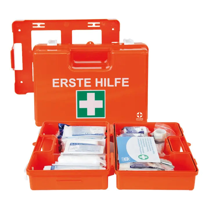 B-Ware Gramm Verbandkoffer Erste Hilfe Koffer Din 13157 Orange Verbandkasten Domino