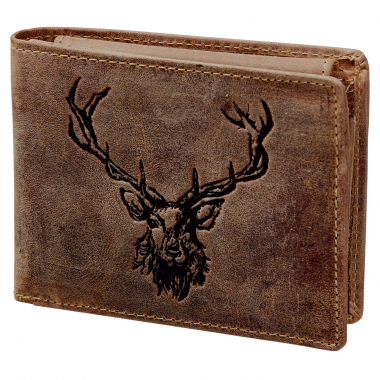 Green Burry Vintage Scheintasche 2tlg. "Royal Stag" Leder (Braun)