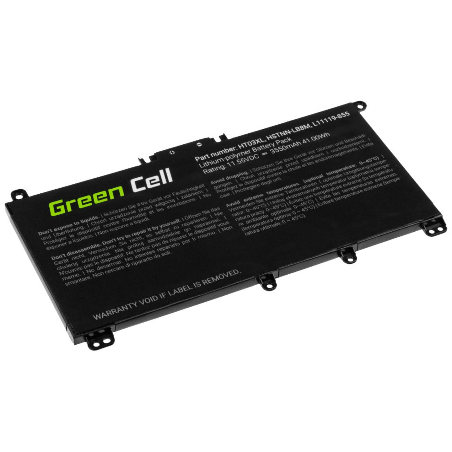 B-Ware Green Cell Notebook Akku Laptopakku Akkumodul Akkupack Ht03 Xl 11.4 V 3400 M Ah Hp