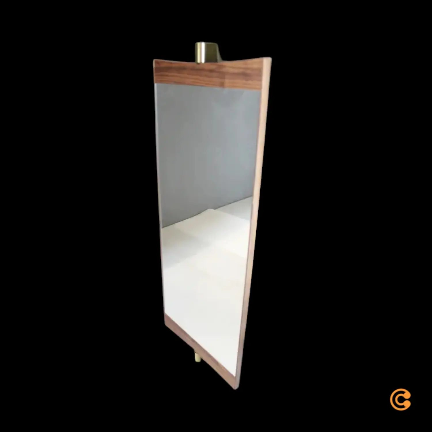 B-Ware Gubi Wandspiegel Spiegel Vanity Spiegelglas 74x28cm Walnuss Siehe Text/Foto