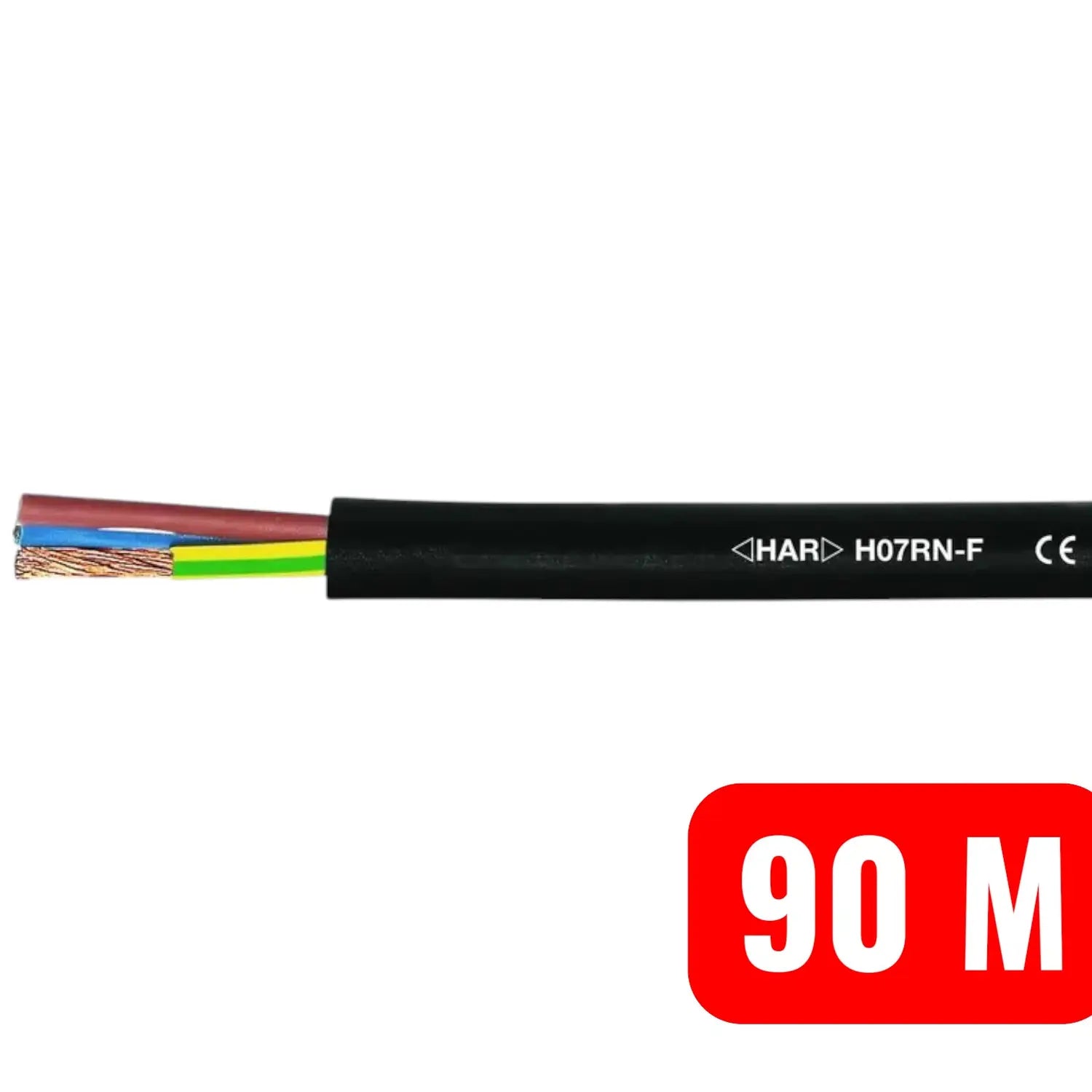 B-Ware Helu Gummischlauchleitung Kabel Leitung H07 Rn F 1 X 2.5 Mm² Schwarz 90 Meter