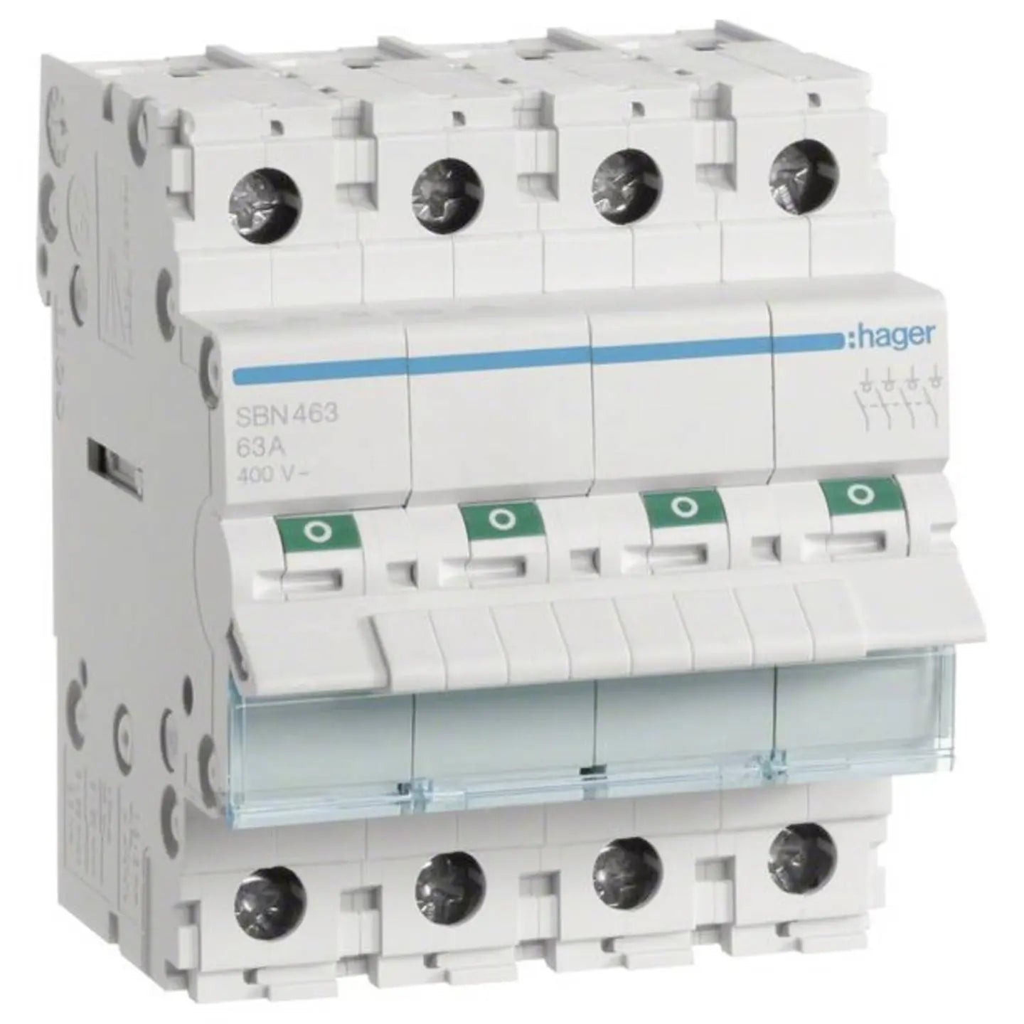 B-Ware Hager Ausschalter Schalter Sbn463 Stromschalter 4 Schließer 63 A 400 V Ac