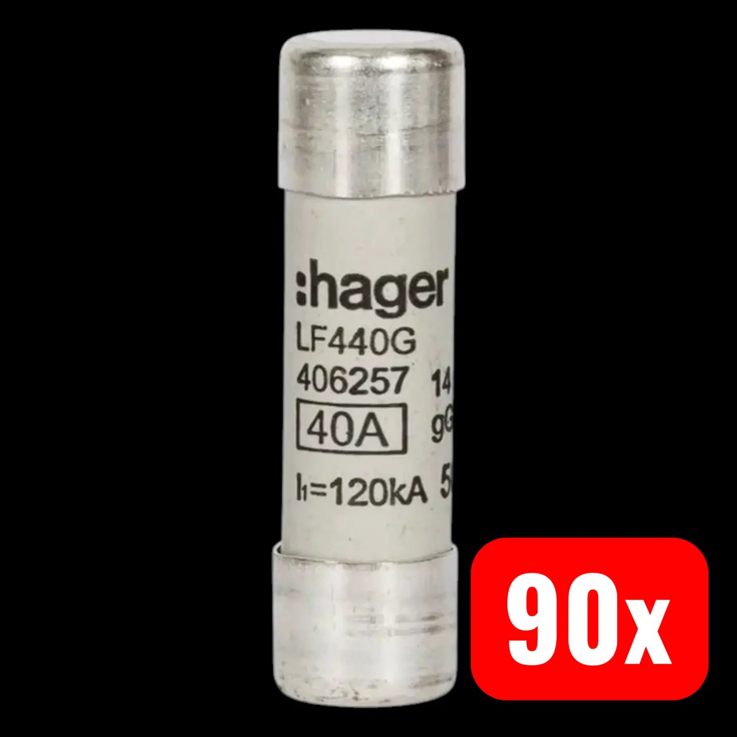 B-Ware Hager Sicherungseinsatz Feinsicherung G G 14x51mm Lf440 G 40 A Weiß 90 Stück