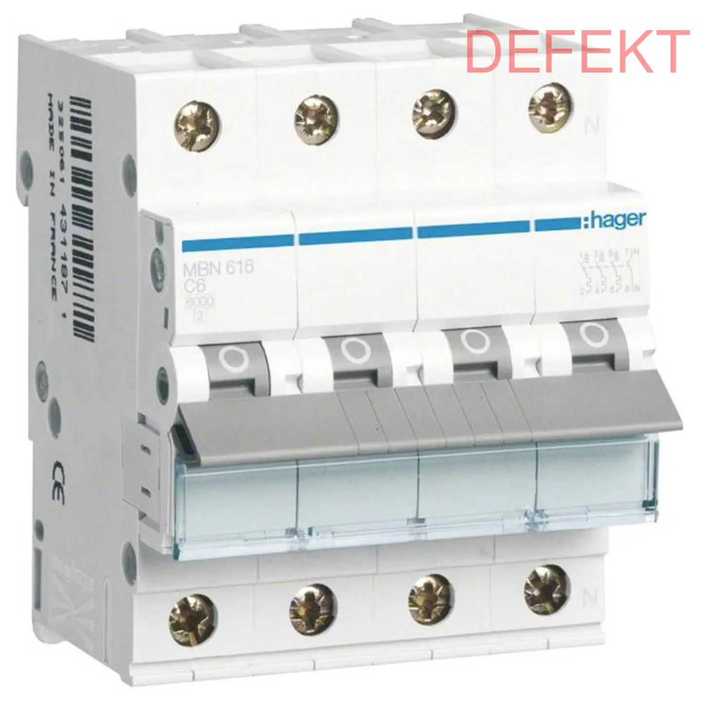 D-Ware Hager Mbn616 Leitungsschutzschalter Sicherung 4polig 16 A 400 V Defektware