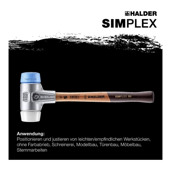 B-Ware Halder Schonhammer Hammer L 405mm Kopf D 60mm Superplast Weiß Tpe Soft Blau
