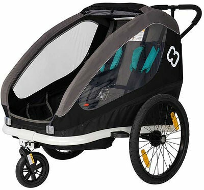 B-Ware Hamax Traveller Fahrradanhänger Kinderfahrradanhänger Anhänger Rad Black Grey