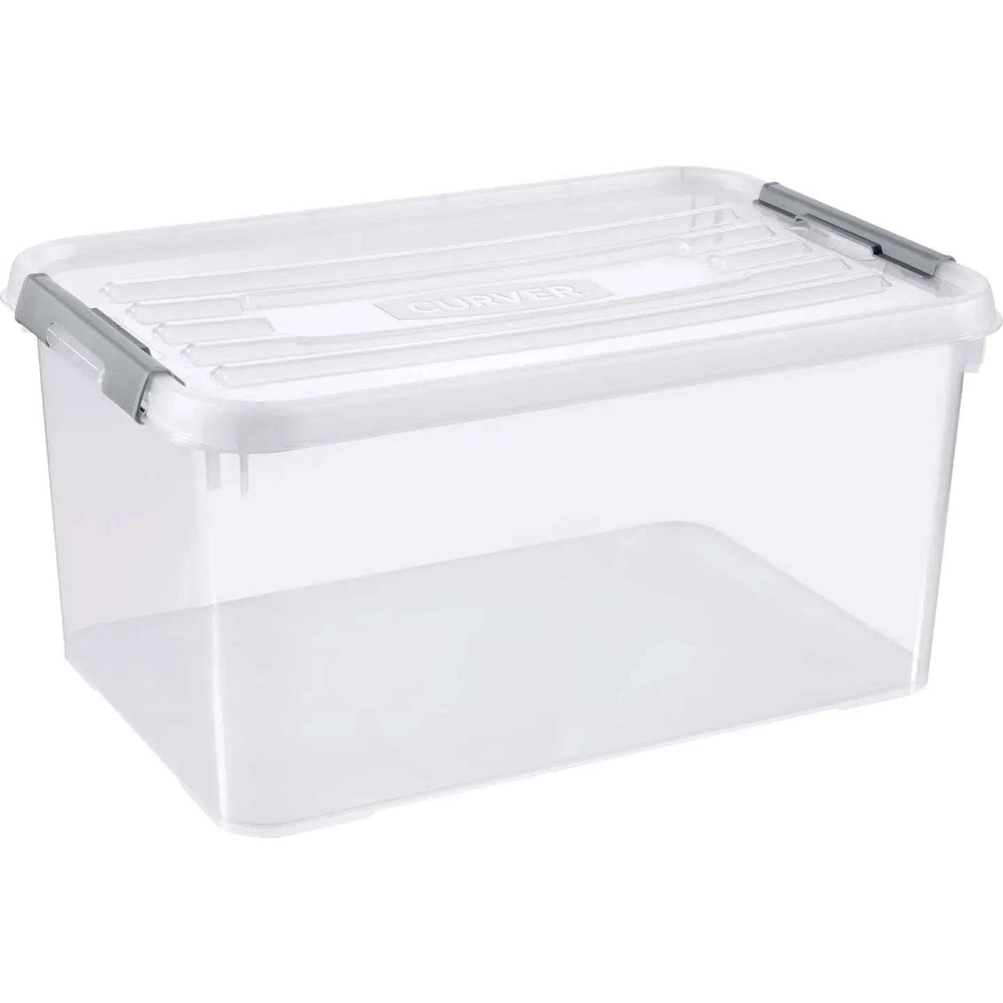 B-Ware Kunststoffbox Aufbewahrungsbox Curver Box Transparent 50 Liter Deckel Kiste