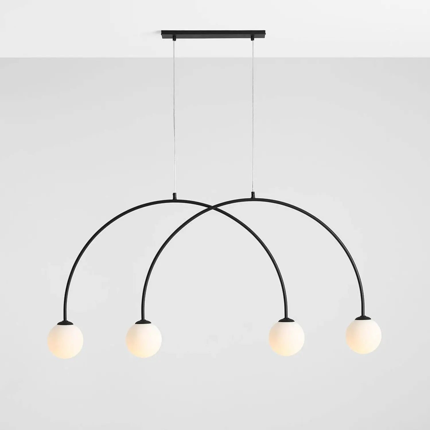 B-Ware Alison Hängelampe Pendelleuchte Bogenlampe Schwarz/Weiß 4fl 129cm