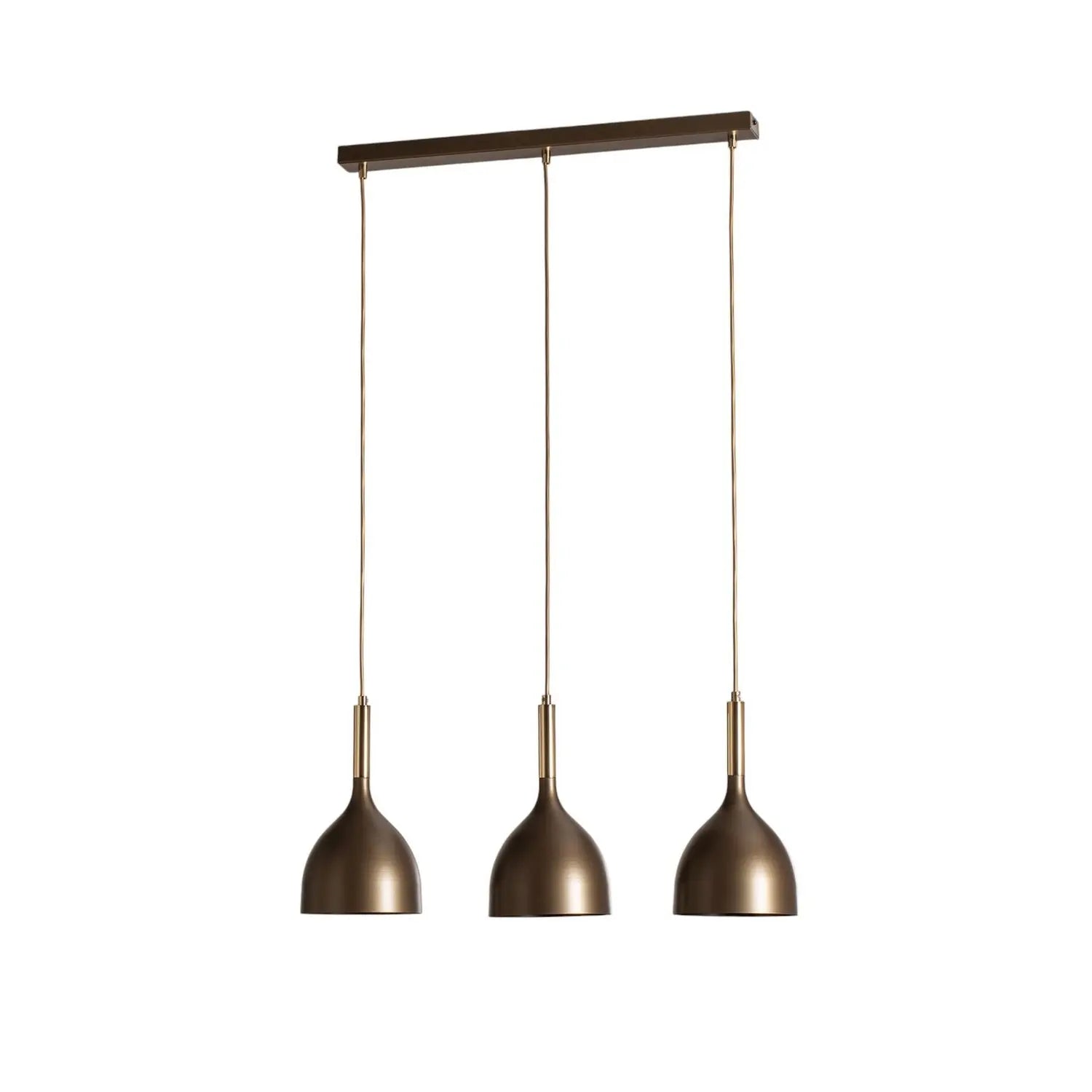 B-Ware Luminex Hängelampe Pendelleuchte Noak Lampe Leuchte 3 Flg Titan Gold Stahl