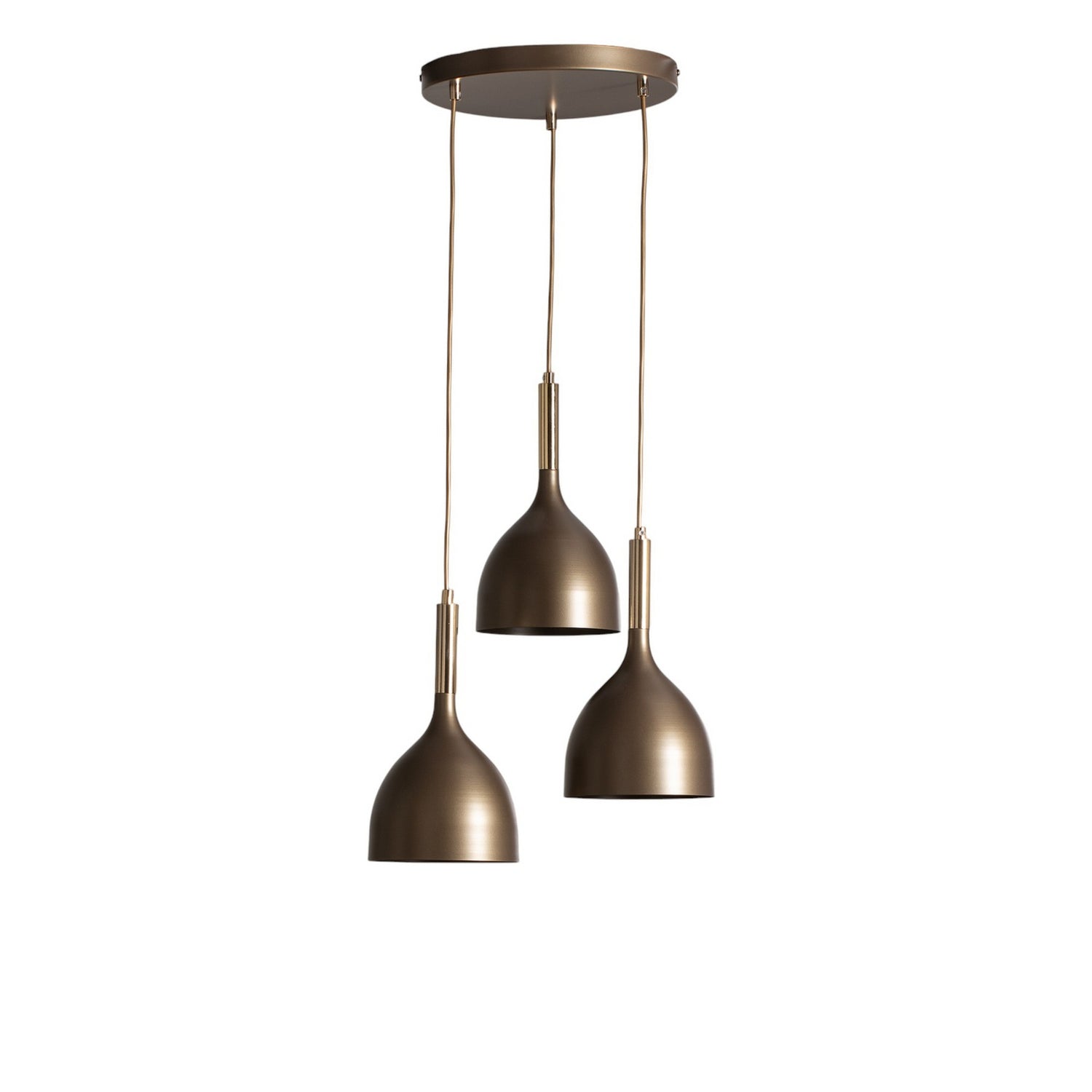B-Ware Noak Hängelampe Pendelleuchte Lampe Stahl 3 Flg Led Deckenleuchte Titan/Gold