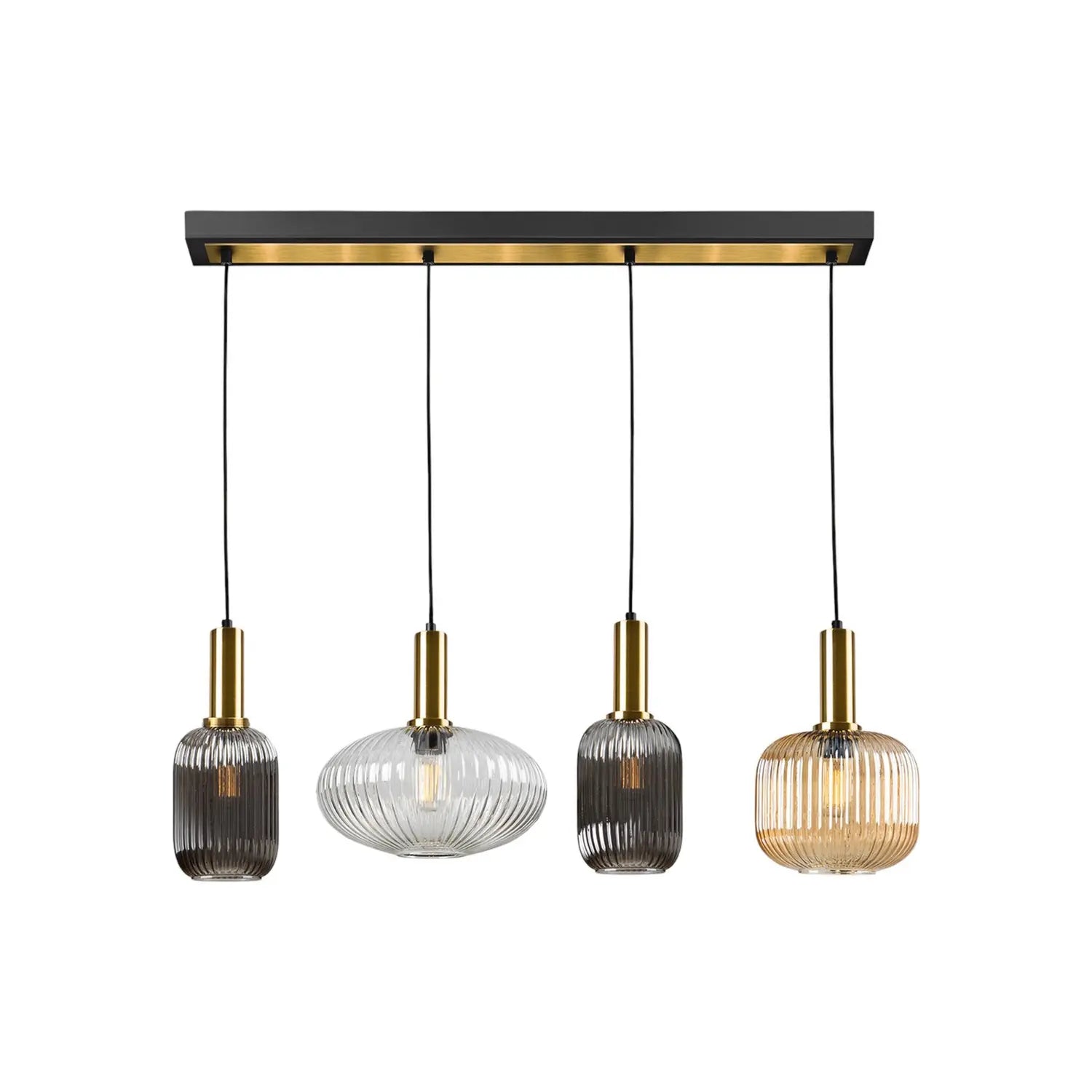B-Ware Schuller Valencia Hängeleuchte Pendelleuchte Norma Glas Bunt Metall 98 Cm 4 Flg