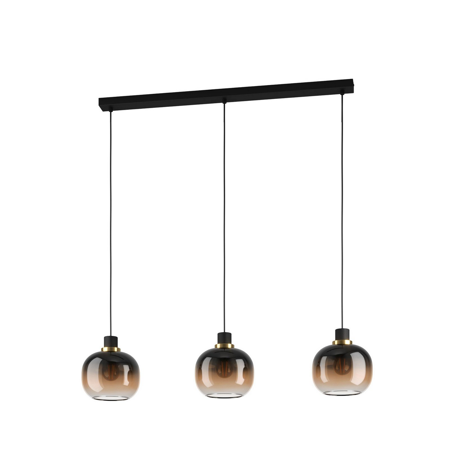 B-Ware Eglo Hängelampe Pendelleuchte Oilella Schwarz Braun Glas Länge 95 Cm 3 Flam413