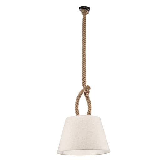 B-Ware Näve Hängeleuchte Rope Deckenlampe Pendelleuchte Mit Naturseil Und Textilschirm