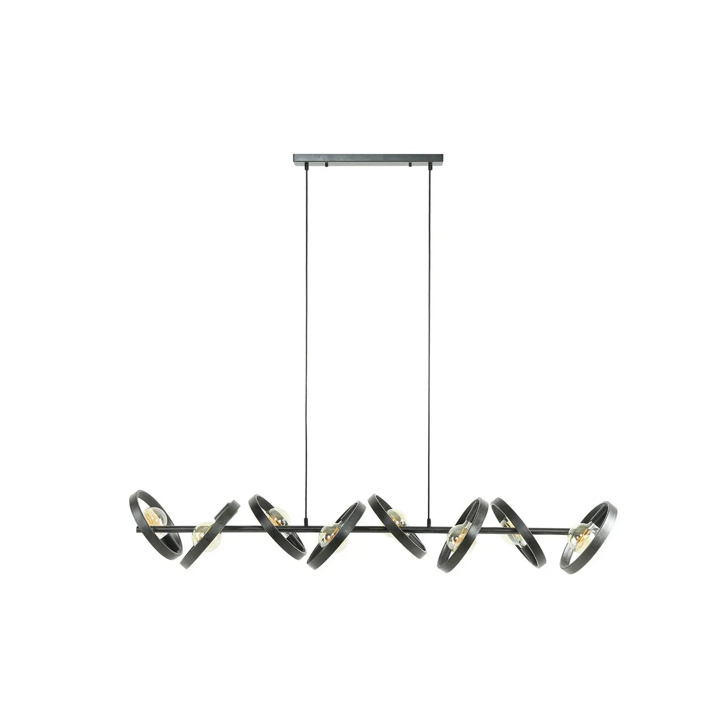 B-Ware Ringelbach Hängeleuchte Pendelleuchte Lampe Anthrazit Ringe Drehbar 8 Flammig