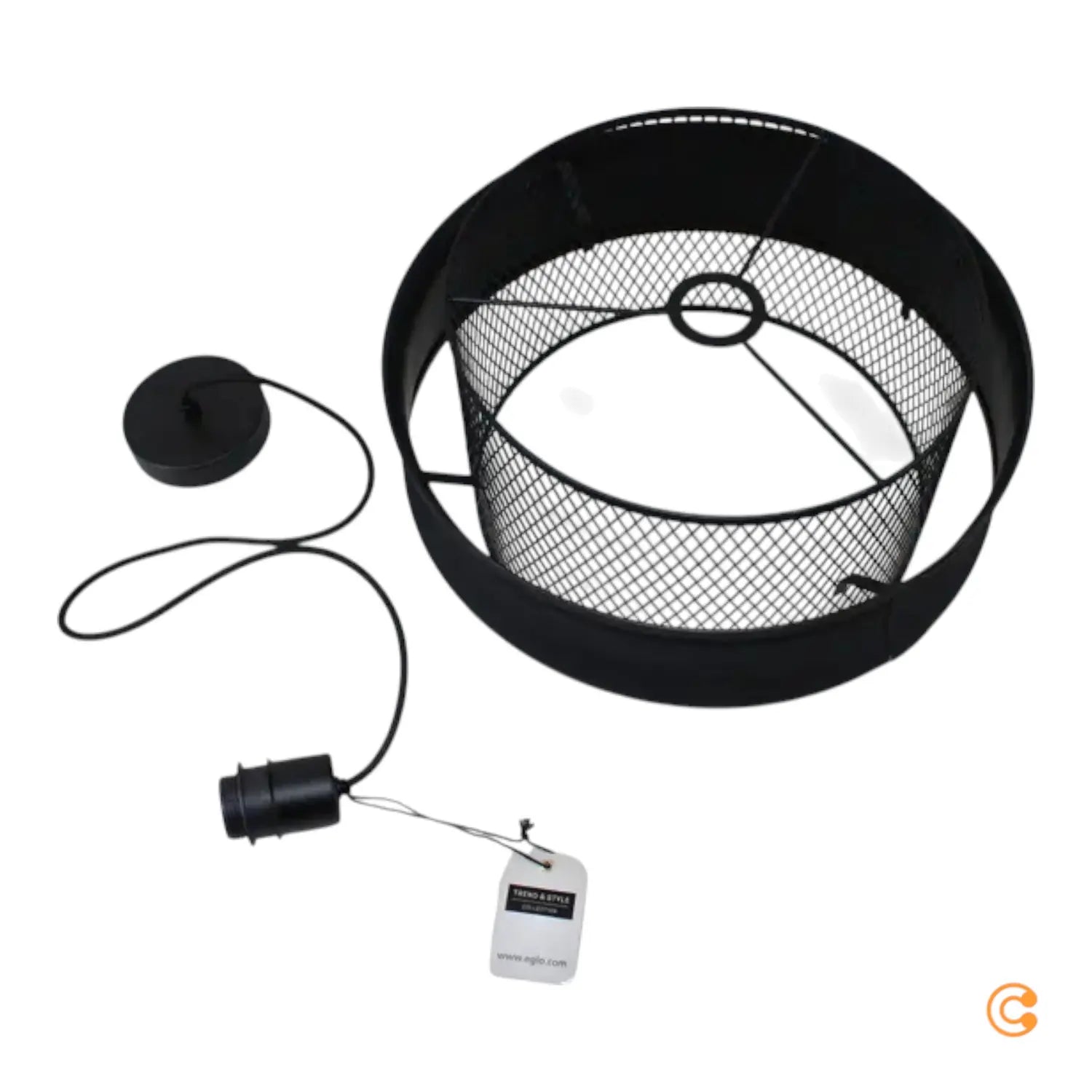 B-Ware Eglo Bazely Hängeleuchte Pendelleuchte Lampe Schwarz Stoff ø40cm Siehe Text/Foto