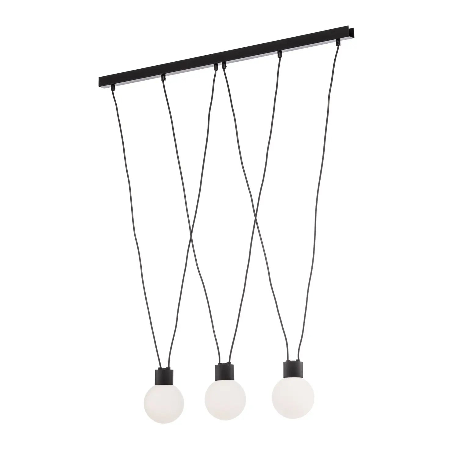 B-Ware Hängeleuchte Capri Pendelleuchte Schwarz Glas Metall 3 Flammig Dimmbar G9 Led